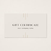 EVERLY Ivory Gold Black Business Gift Certificate (正面)