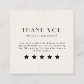 EVERLY Ivory Gold Black QR Code Leave A Review スクエア名刺 (正面)