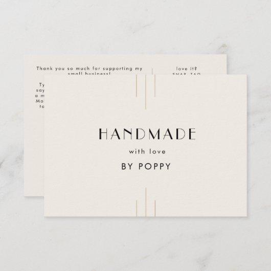 EVERLY Ivory Handmade with Love Thank You Order エンクロージャーカード (正面/裏面)
