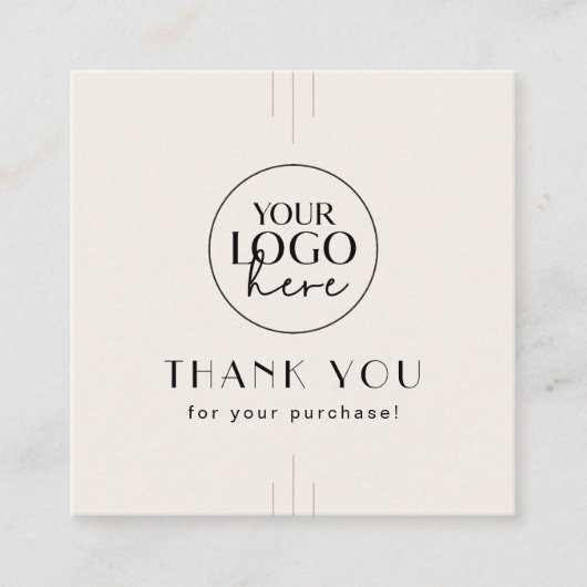 EVERLY Ivory Logo Social Media Share Thank You スクエア名刺 (正面)