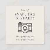 EVERLY Ivory Social Media Snap Share Thank You スクエア名刺 (裏面)