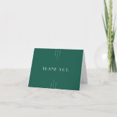 EVERLY Jewel Tone Art Deco Emerald Green Wedding サンキューカード (正面)