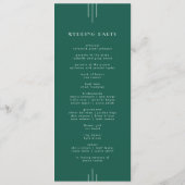 EVERLY Jewel Tone Art Deco Emerald Green Wedding プログラム (裏面)