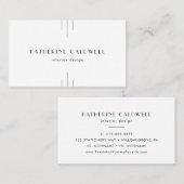 EVERLY Minimalist Art Deco White and Black 名刺 (正面/裏面)