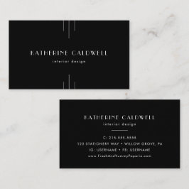 EVERLY Modern Art Deco Black and White 名刺