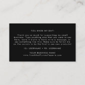 EVERLY Modern Art Deco Black and White Thank You 名刺 (裏面)