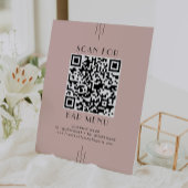 EVERLY Retro Art Deco Blush Pink Bar Menu QR Code 台座サイン