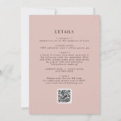 EVERLY Retro Art Deco Blush Pink QR Code Wedding 招待状 (裏面)
