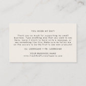 EVERLY Retro Art Deco Ivory Gold Black Thank You 名刺 (裏面)