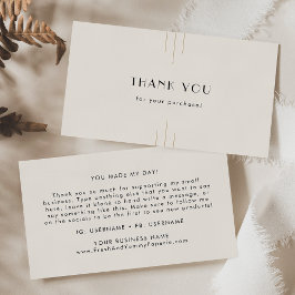 EVERLY Retro Art Deco Ivory Gold Black Thank You 名刺