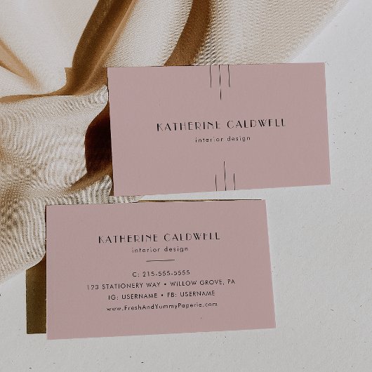 EVERLY Retro Vintage Art Deco Blush Pink 名刺