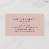 EVERLY Retro Vintage Art Deco Blush Pink 名刺 (裏面)