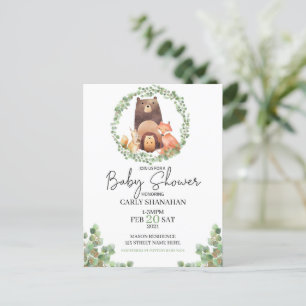 EVERLY woodland Baby Shower 水彩 森 シーズンポストカード