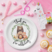 EVERLY woodland Baby Shower|水彩|森 ペーパープレート (パーティー)