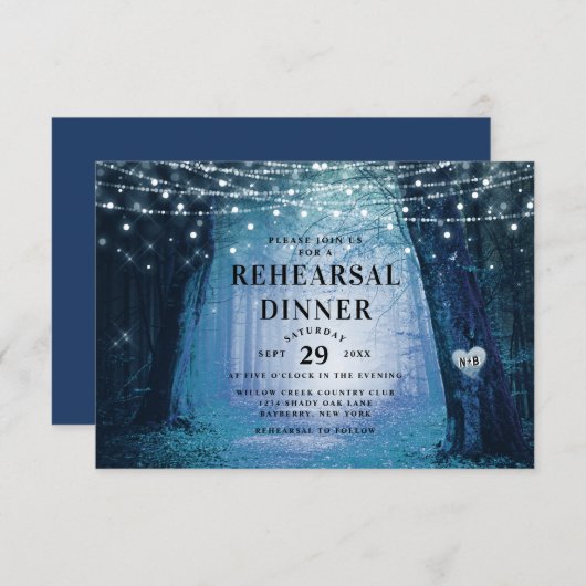 Evermore Enchantited Forestのリハ結婚ーサルディナー 招待状 (正面/裏面)
