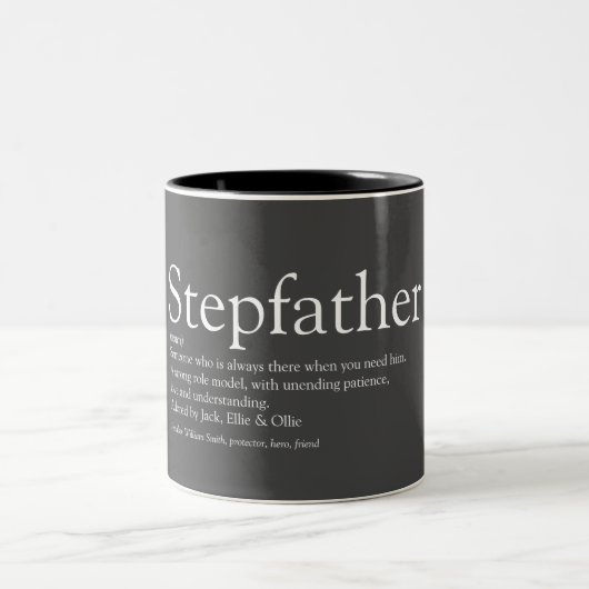 Everve 最高の Stepfather、Stepdad DefinitionおもしろいGray ツートーンマグカップ (中央)