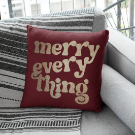 Every メリー Thing金ゴールドテクスチャホリデイ クッション