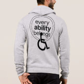 Every Ability Belongs | シンプルで包摂的なタイポグラフィーデザイン パーカ (裏面)