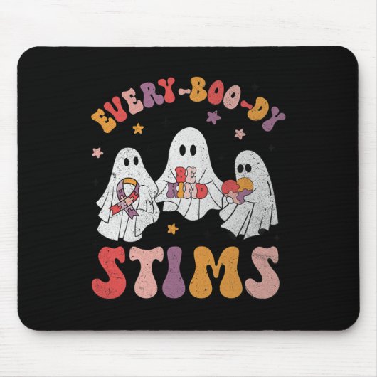 Every-boo-dy Stms自閉症おもしろい幽霊ハロウィーンSp マウスパッド (正面)