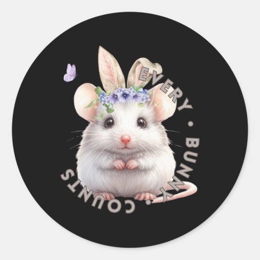 Every Bunny Counts Mouse 2ステッカー ラウンドシール (正面)