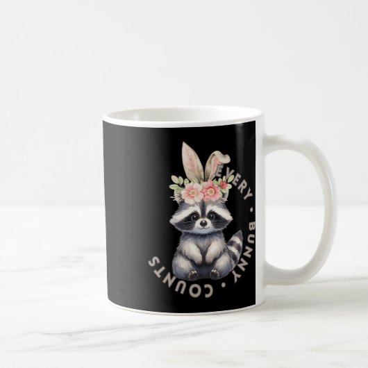 Every Bunny Counts - Raccoonステッカー コーヒーマグカップ (右)