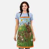 Every Bunny Loves Flowers エプロン (着用した状態)