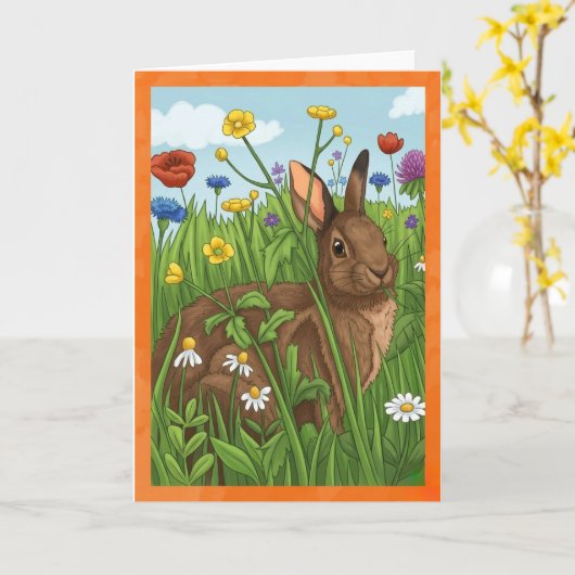 Every Bunny Loves Flowers カード (黄色い花)