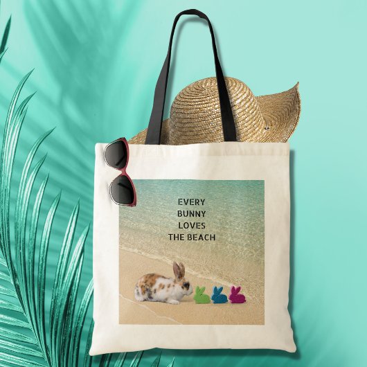 Every Bunny Loves The Beach Tropical Easter  トートバッグ
