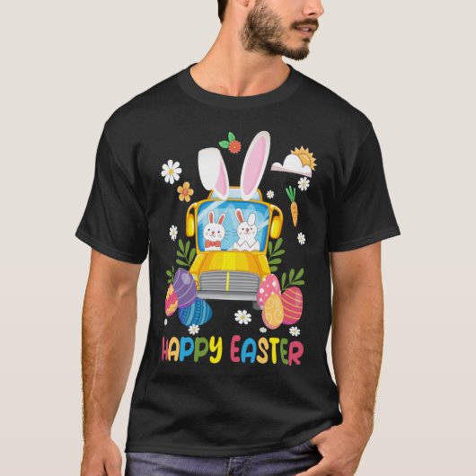 Every Bunny s Favorite School Bus Driver Happy Eas Tシャツ (正面)