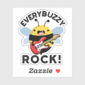 Every Buzzy Rock おもしろい Music Bee Pun シール (シート)