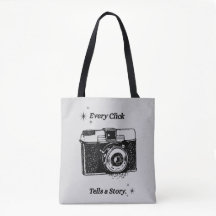 Every Click Tells a Story | 写真トートバッグ