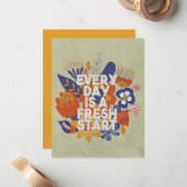 Every Dayは新しいスタート ノートカード (正面/裏面インサイチュ)