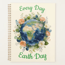 Every Day Earth Day Floral Wreath Earth プランナー手帳