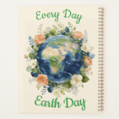 Every Day Earth Day Floral Wreath Earth プランナー手帳 (裏面)