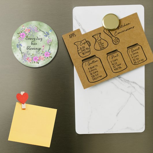 Every Day Has Blessings Floral Hummingbird マグネット