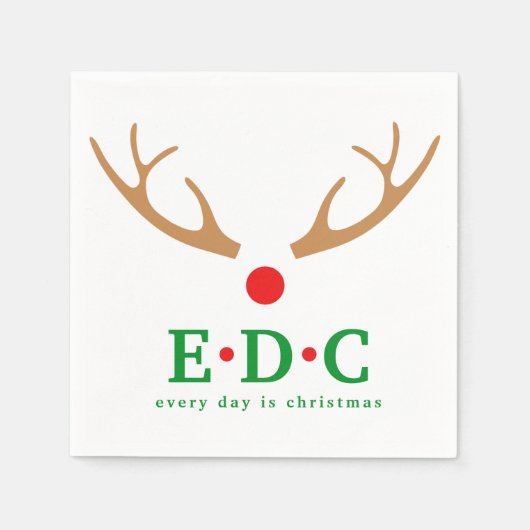 Every Day is Christmas  スタンダードカクテルナプキン (正面)