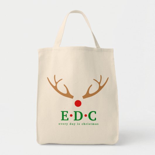 Every Day is Christmas Grocery Bag トートバッグ (正面)