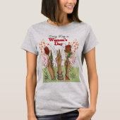 Every Day is Women's Day 手描きフラワー  Tシャツ (正面)