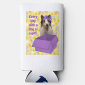 Every Day with a dog is a gift スリム缶クーラー (正面)