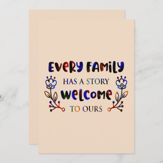 Every Family Has A Story Welcome to Ours, Family I 招待状 (正面/裏面)