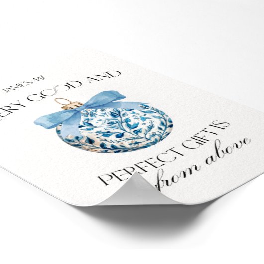 Every Good and Perfect Gift Blue Ornament  ポスター (角)