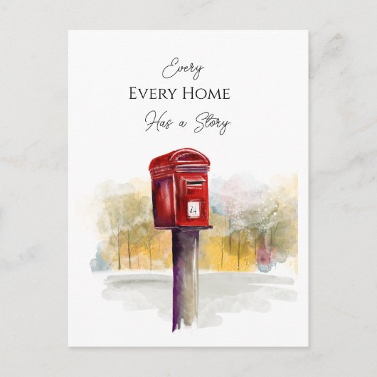 Every Home Has a Story Real Estate Postcard | Prof ポストカード (正面)