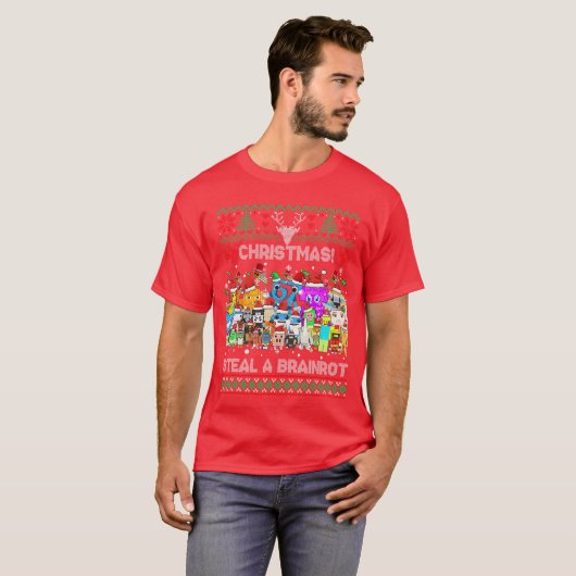 Every Italian Brainrot Funny Xmas Brainrot for Boy Tシャツ (正面フル)