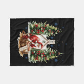 Every Knee Shall Bow Religious Christian Santa Chr フリースブランケット (正面(横))