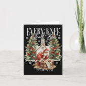 Every Knee Shall Bow Santa Christmas Nativity Scen カード (正面)