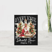 Every Knee Shall Bow Santa Christmas Nativity Scen カード (正面)