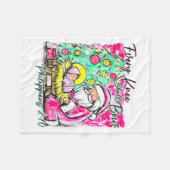 Every Knee Shall Bow Santa Christmas Nativity Scen フリースブランケット (正面(横))