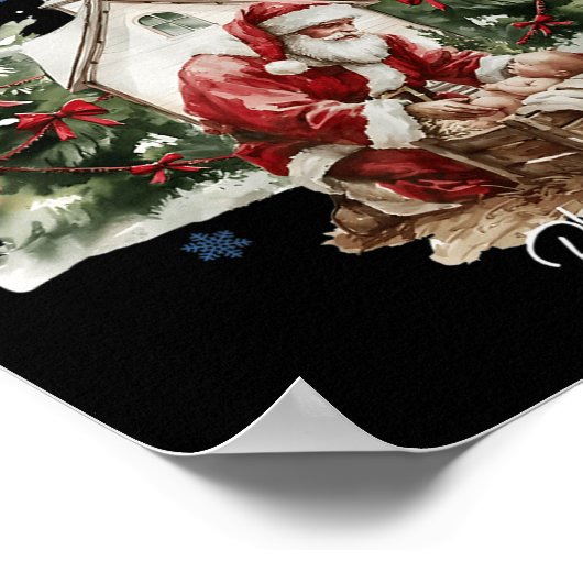 Every Knee Shall Bow Santa Christmas Nativity Scen ポスター (角)