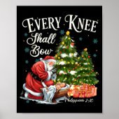 Every Knee Shall Bow Santa Christmas Nativity Scen ポスター (正面)