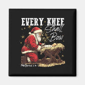 Every Knee Shall Bow Santa Christmas Nativity Scen マグネット (正面)
